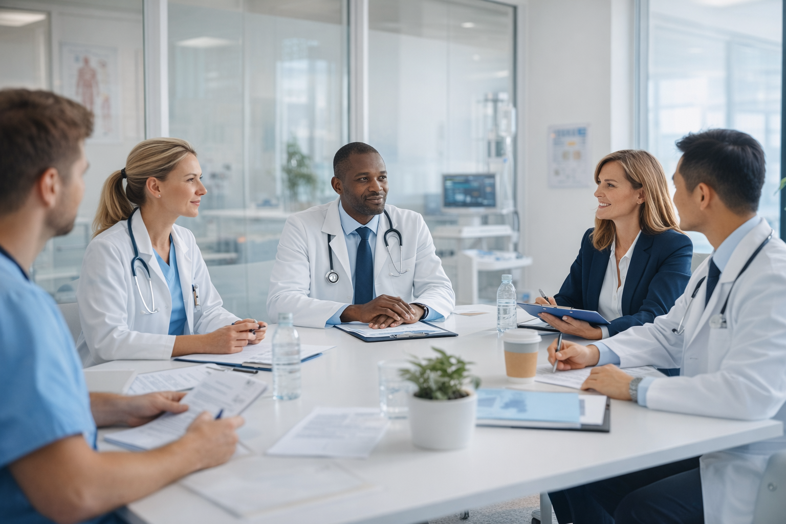 Healthcare professionals collaborating